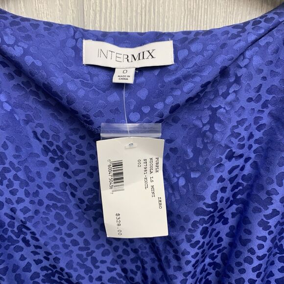 Intermix Nicola Long Sleeve Purple Silk Dress Size 0 $328 NWT - Picture 5 of 9